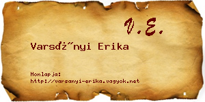 Varsányi Erika névjegykártya